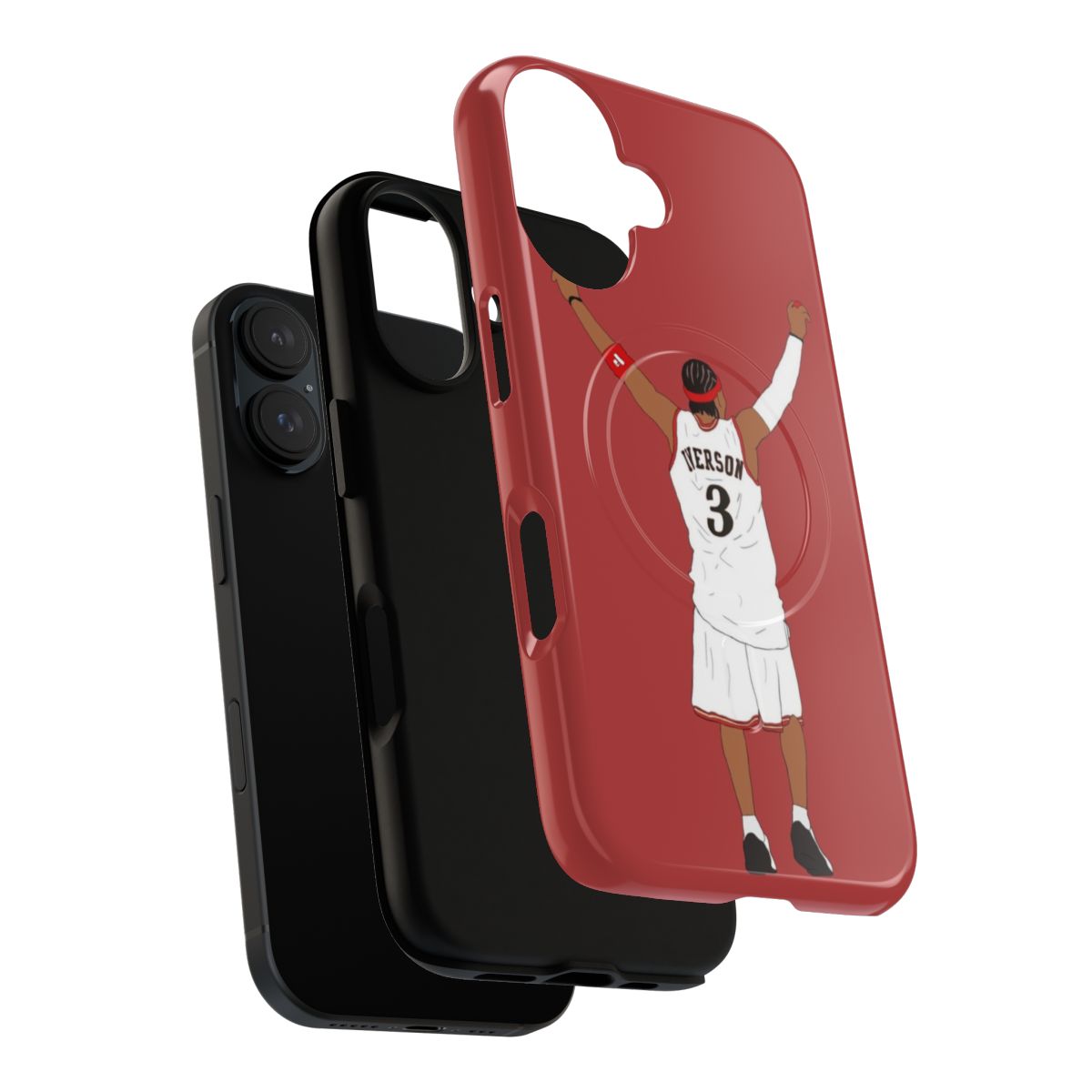 Tough magnetic phone case featuring a design inspired by basketball legend Allen Iverson - Layers