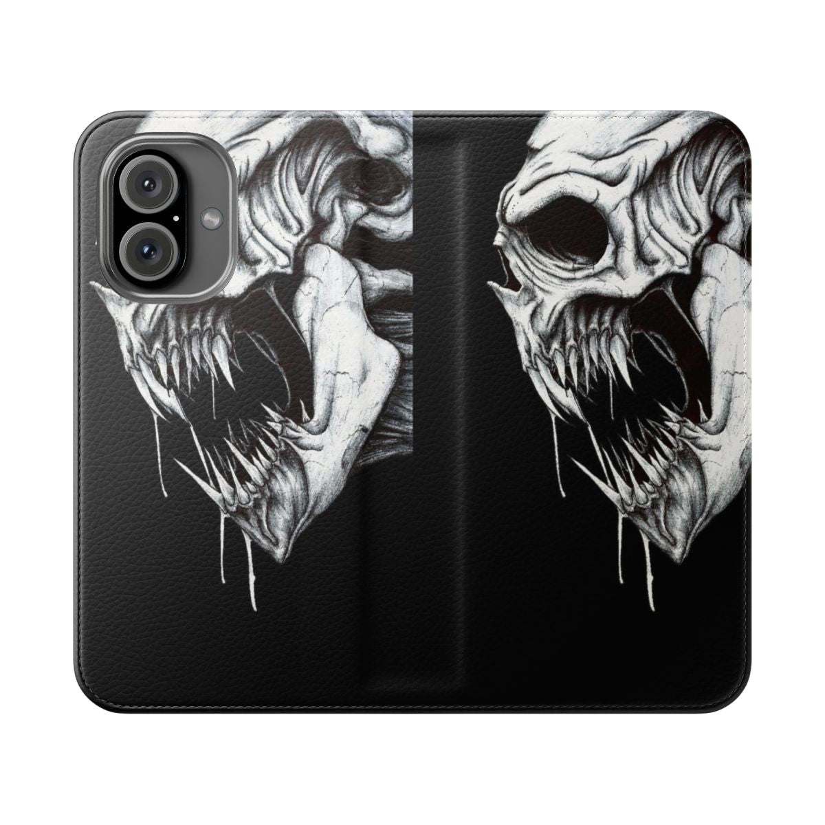 Spooky Grim Reaper Phone Case with Skull and Fangs