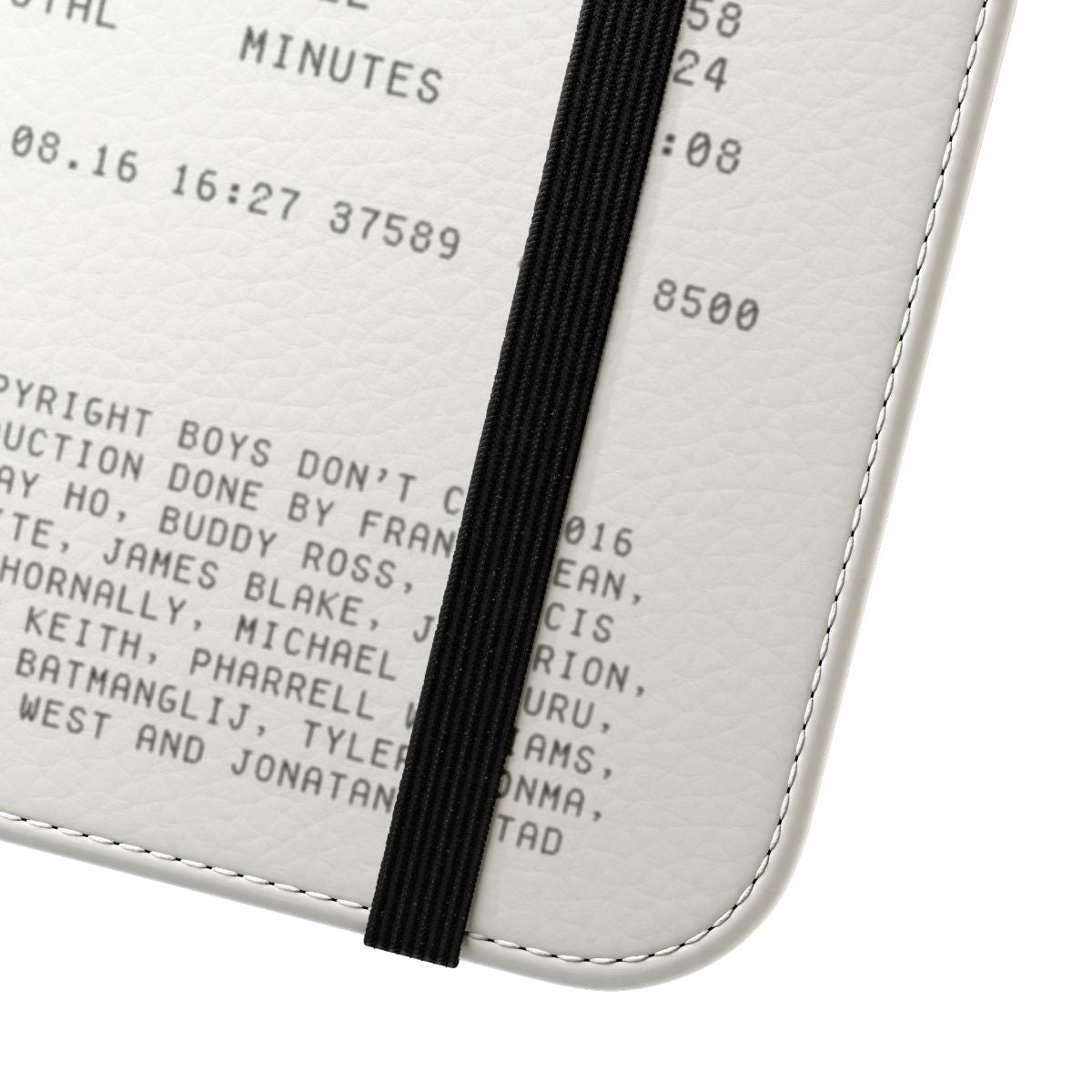 Flip cover phone case featuring a graphic design inspired by Frank Ocean's album "Blonde" - Close Up