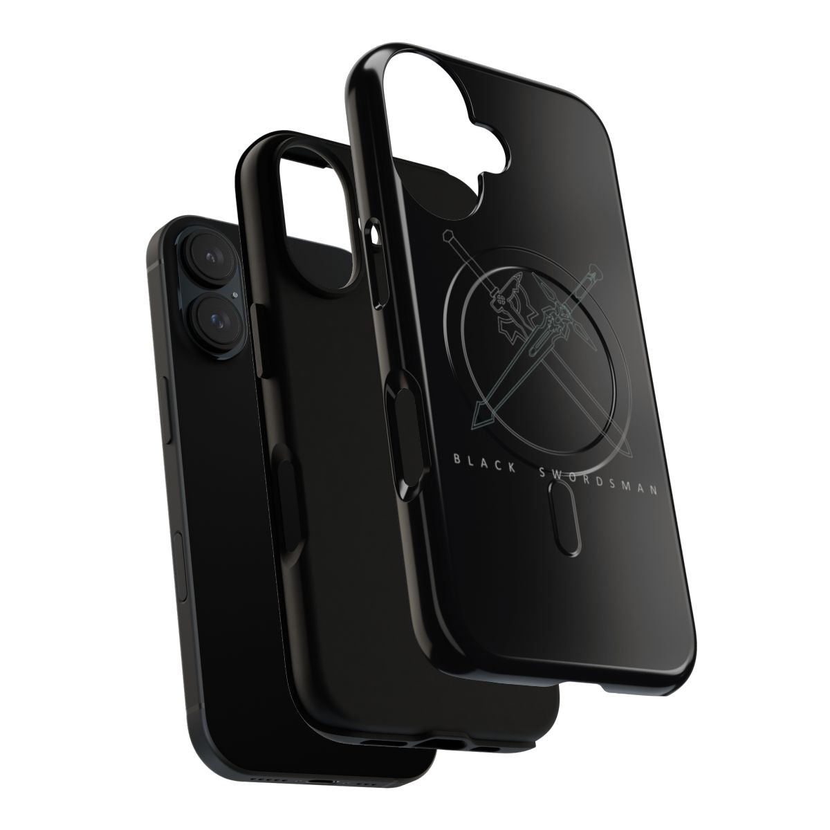 Magnetic tough phone case with Elucidator and Dark Repulser sword design from Sword Art Online - Layers