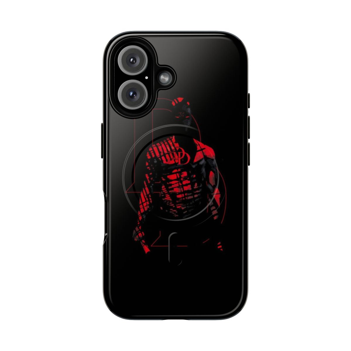 Marvel Daredevil-inspired magnetic tough phone case with intricate shadow design