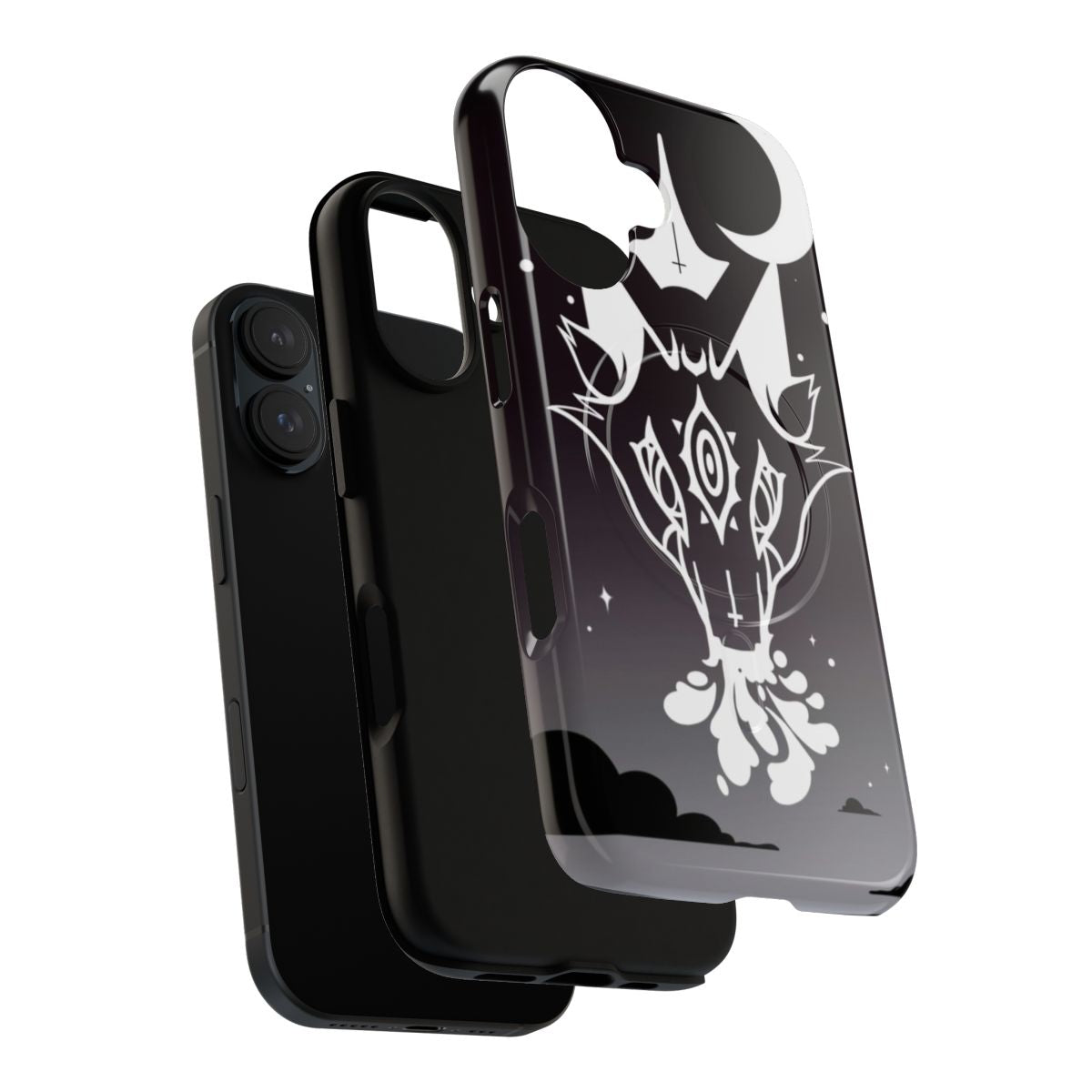 Vivziepop inspired magnetic phone cases featuring Loona, Millie, Moxxie, Blitzo, and Blitz from Hazbin Hotel and Helluva Boss - Layers