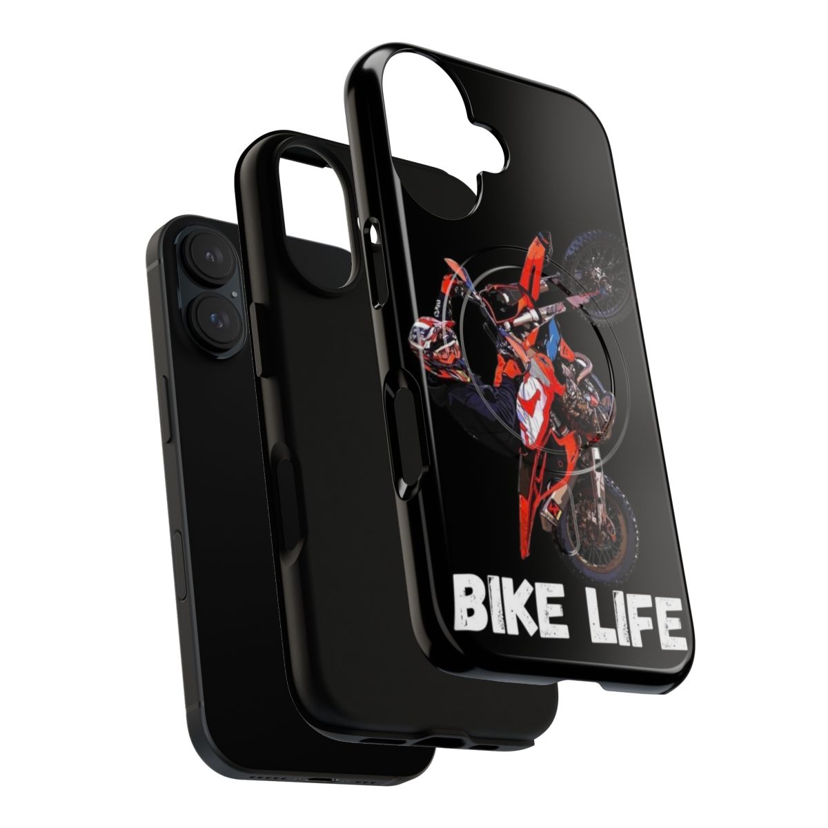 Magnetic tough phone case with bike life, wheeling, and extreme sports design. - Layers