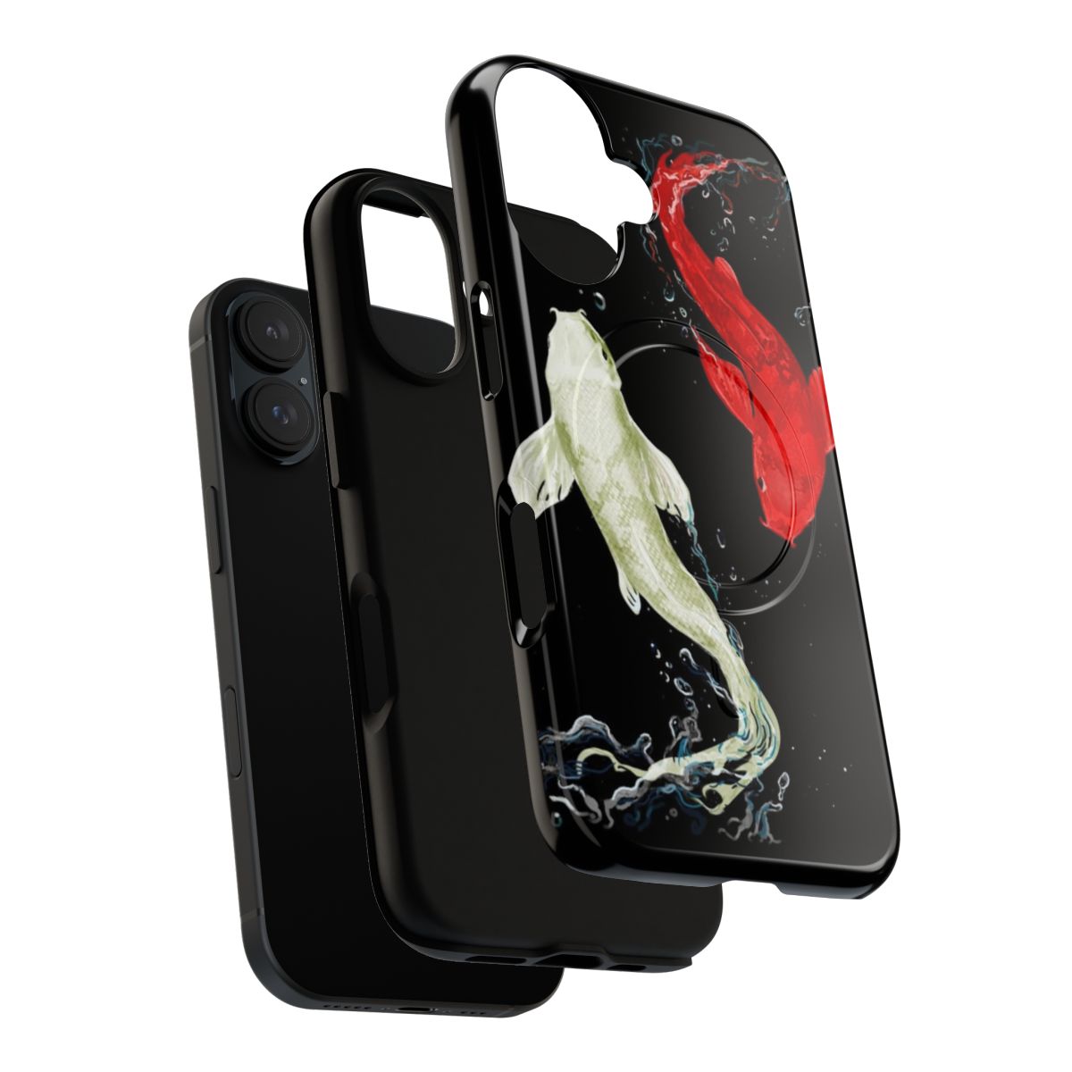 Koi fish swimming in water phone case with magnetic closure - Layers