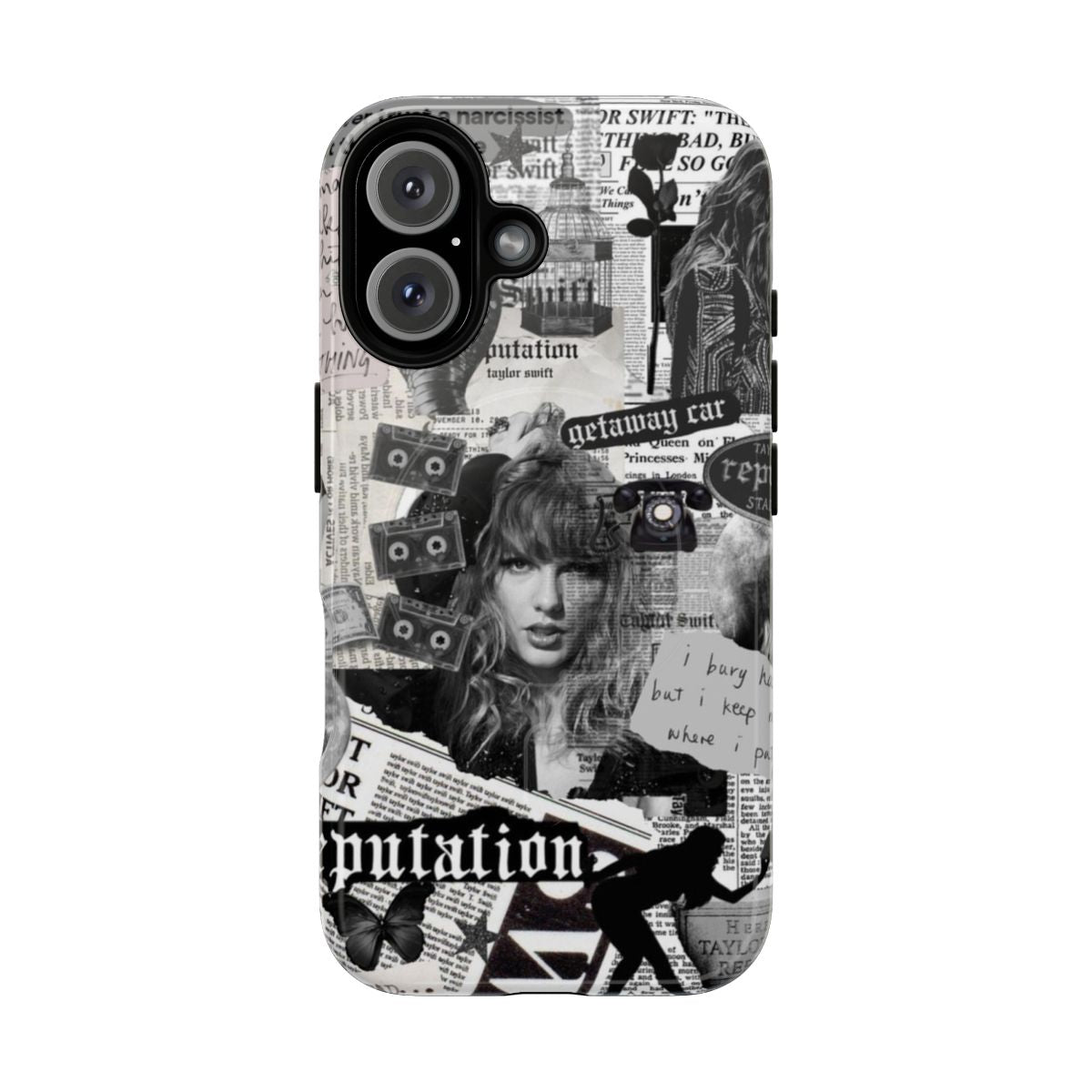 Collage-style phone case featuring Taylor Swift's 'Reputation' album artwork