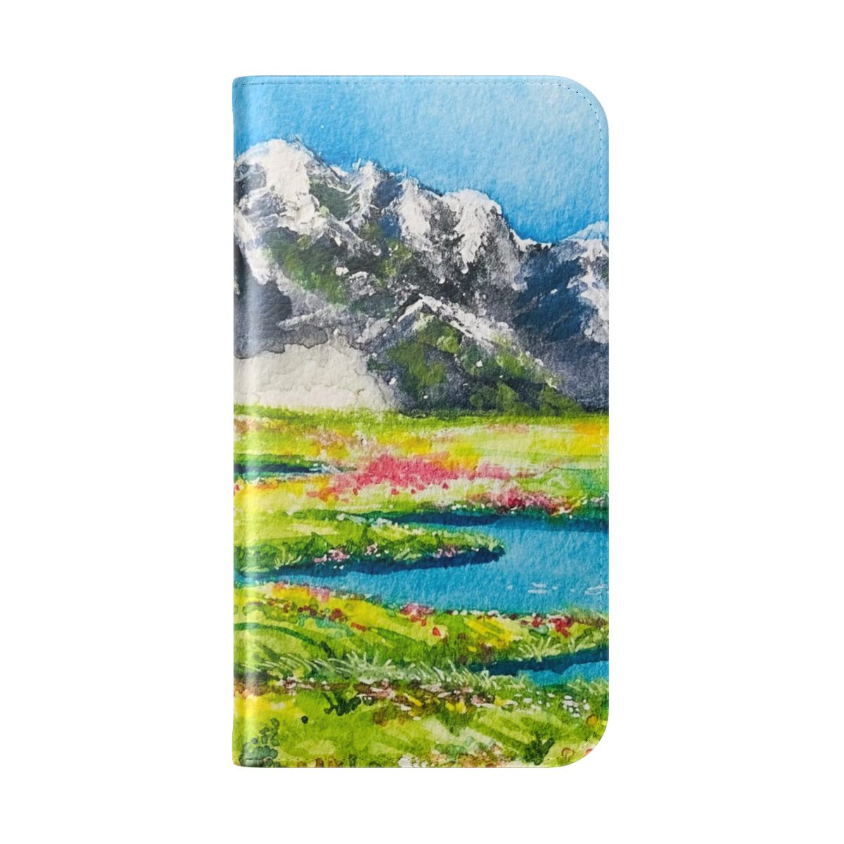 Flip cover phone case featuring artwork inspired by the Studio Ghibli film Howl's Moving Castle - Folded Back