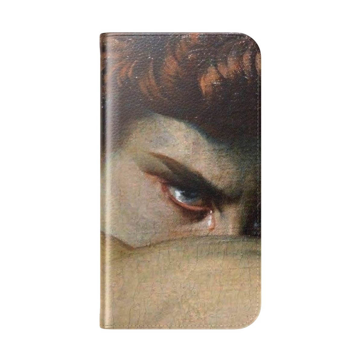 Fallen angel-themed phone case with classic art design - Folded Back