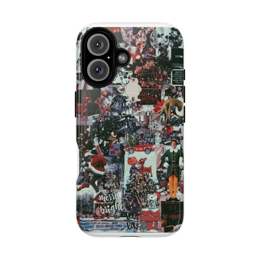 A festive collage design on a durable, magnetic phone case.