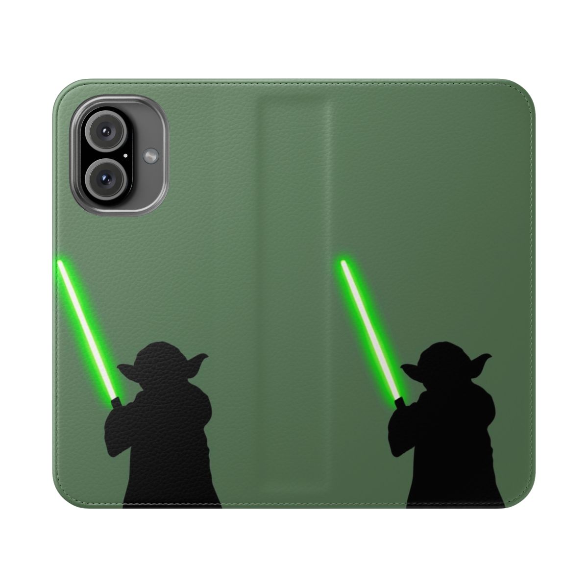 Greenery Flip Phone Case featuring Yoda and Lightsaber design