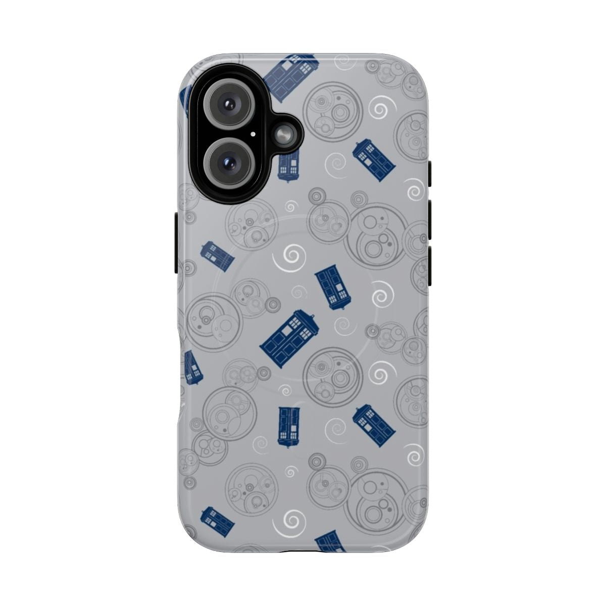 Durable magnetic phone case with Gallifreyan phrases inspired by Doctor Who