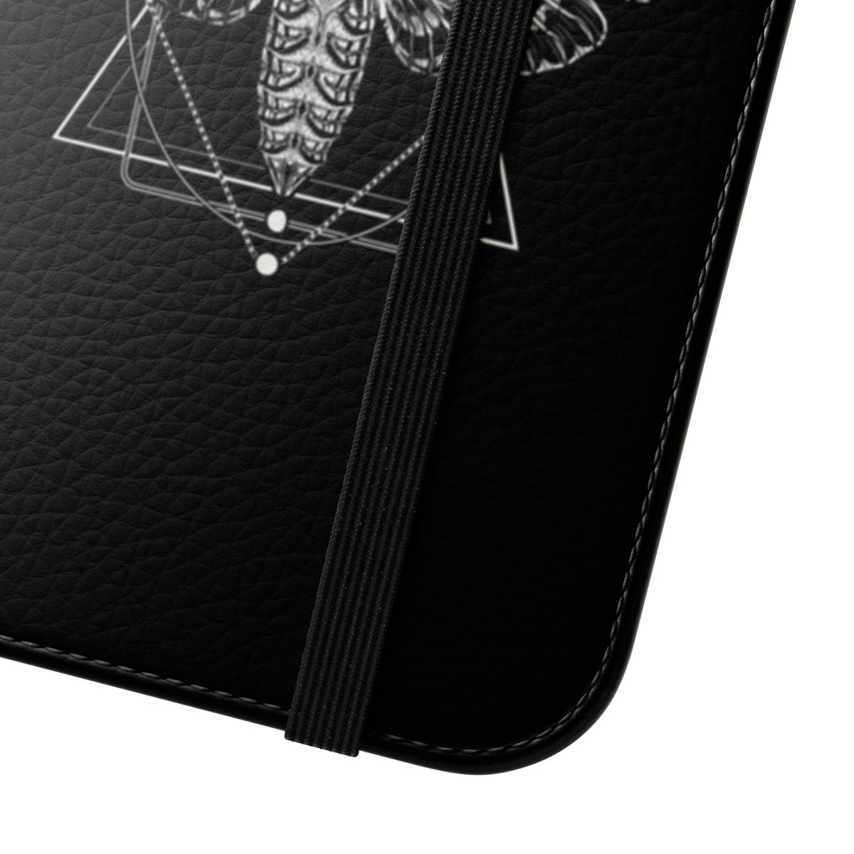 Surreal death moth phone case with gothic and macabre design elements - Close Up