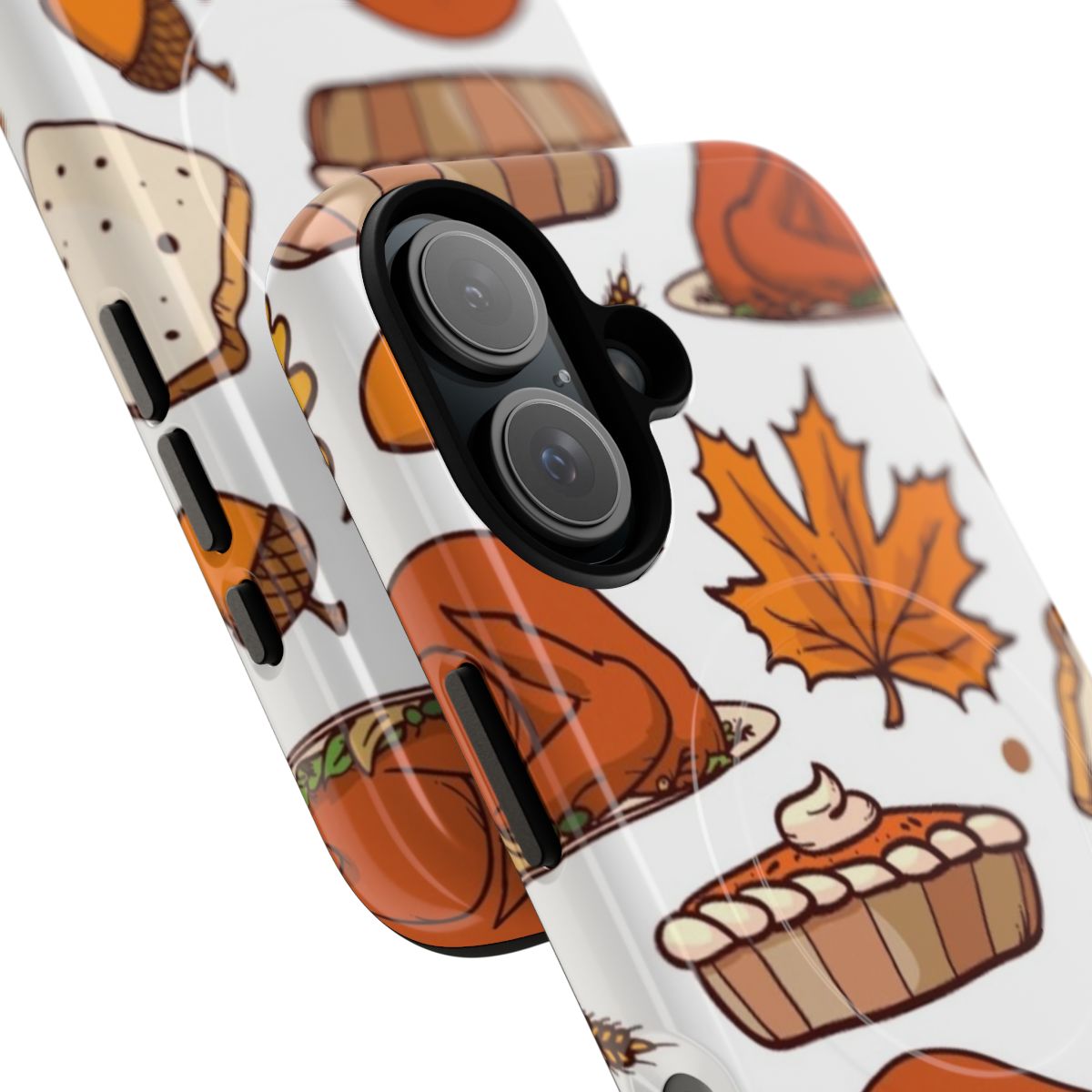 Magnetic tough phone case with fall and thanksgiving themed design - Detail