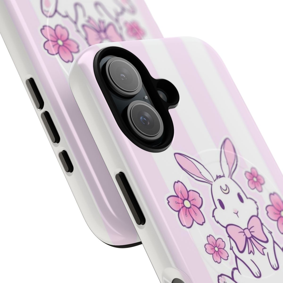 Sakura Bunny Phone Case with Magnetic Closure and Tough Design - Detail