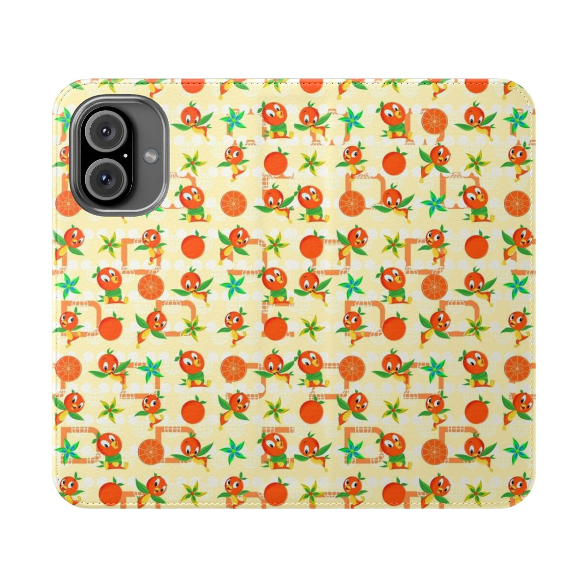 Vintage-inspired orange bird phone case with a retro Florida theme