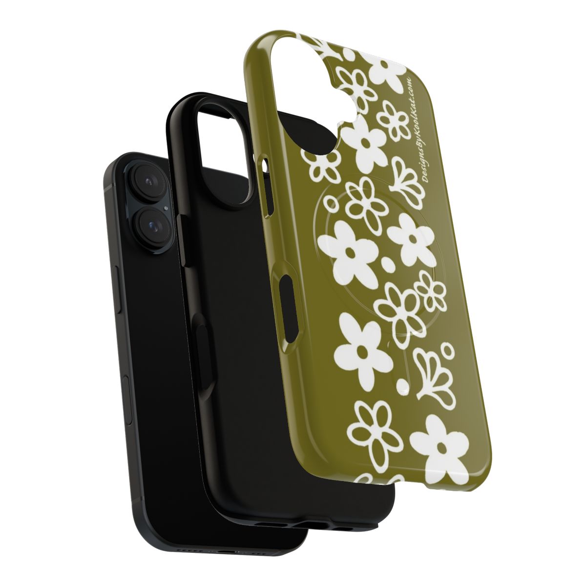 Vintage-inspired Pyrex Spring Blossom design printed on a durable magnetic phone case. - Layers