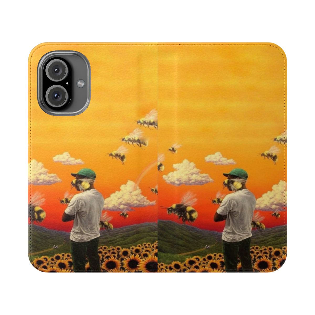 Vibrant and colorful phone case featuring a Flower Boy inspired design