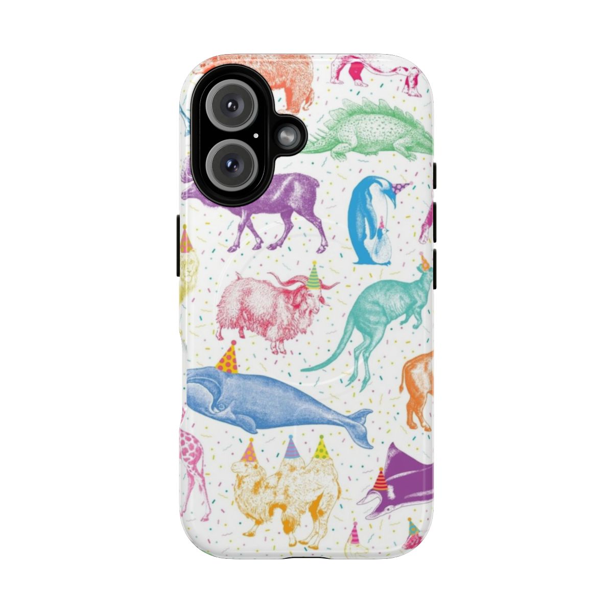 Vibrant animal print phone case with tough magnetic closure