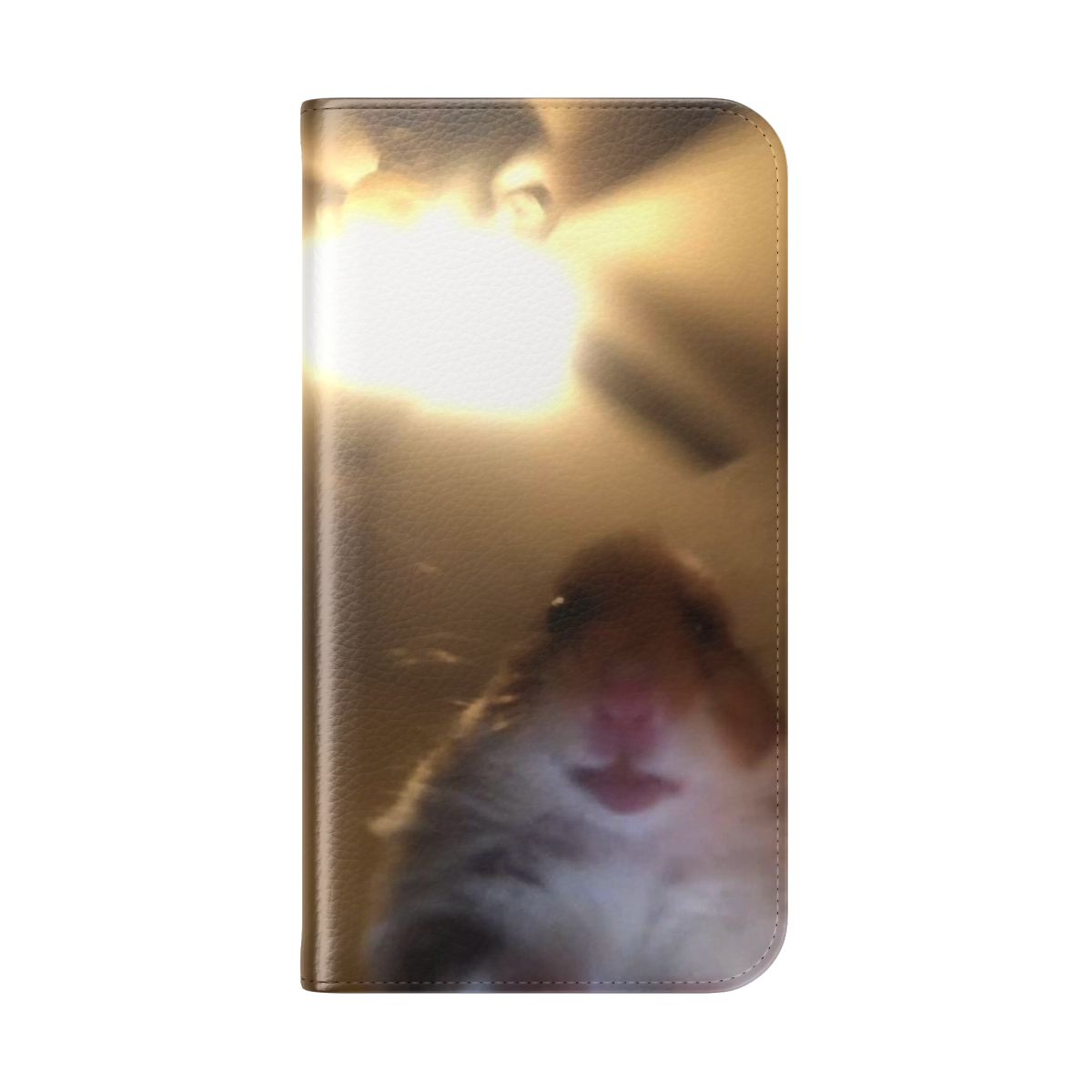 Staring hamster meme printed on a high-quality phone case - Folded Back