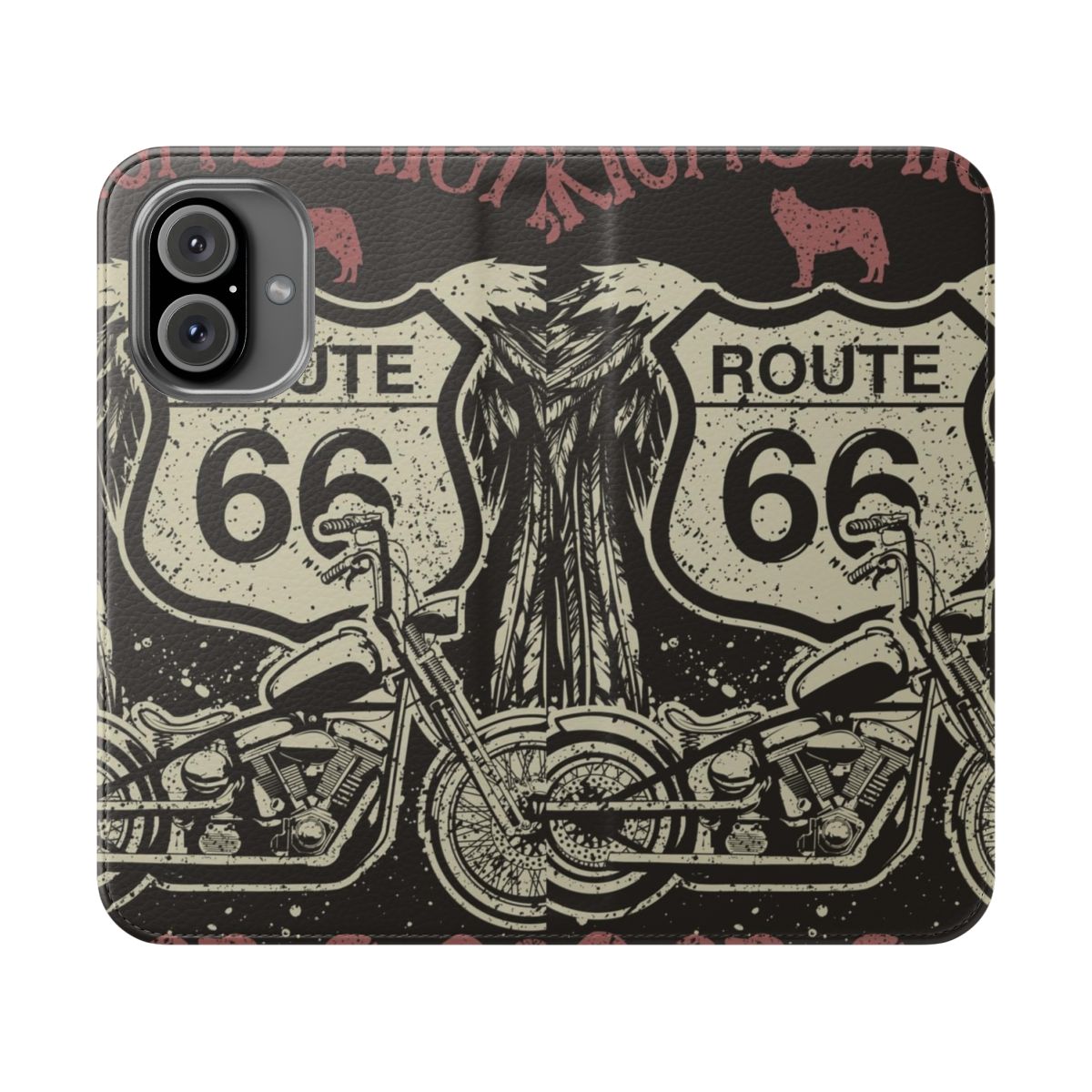 Vintage-inspired Route 66 phone case with proud American graphics