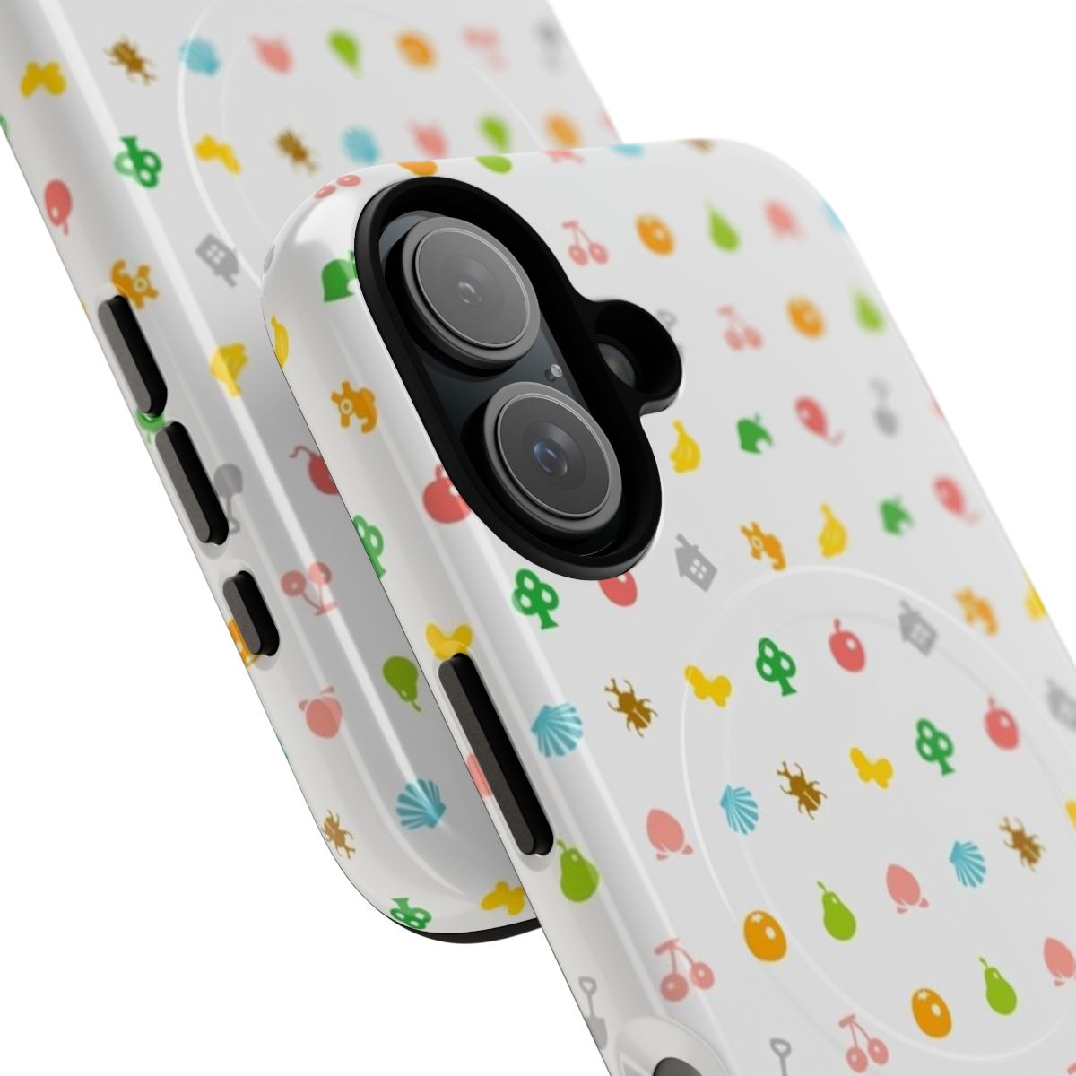 ANIMAL CROSSING inspired phone case with various in-game elements - Detail