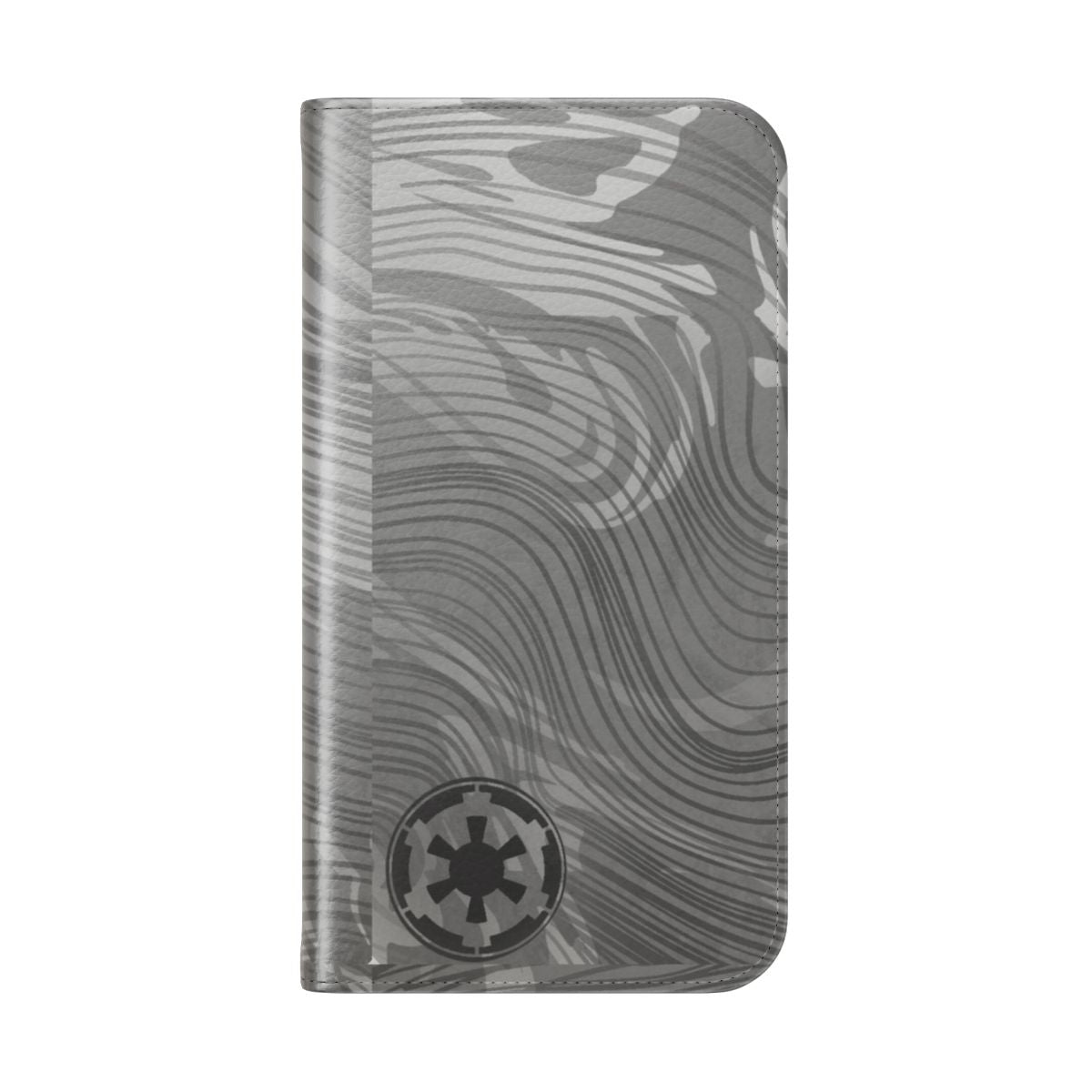 Premium beskar steel phone case with mandalorian-inspired armor design - Folded Back