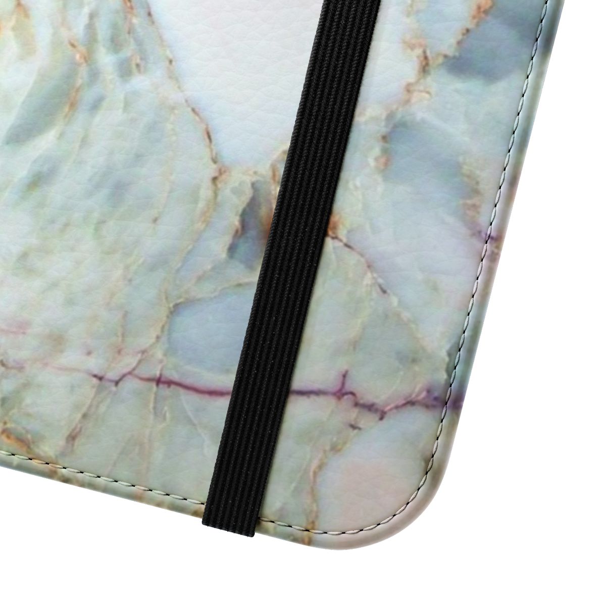 Pink marble texture phone case with flip cover design - Close Up