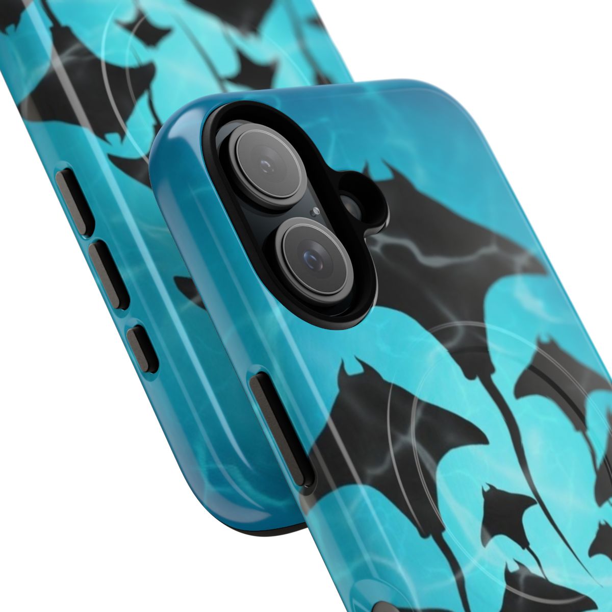 Tough magnetic phone case with ray, stingray, or other sea creature graphic - Detail