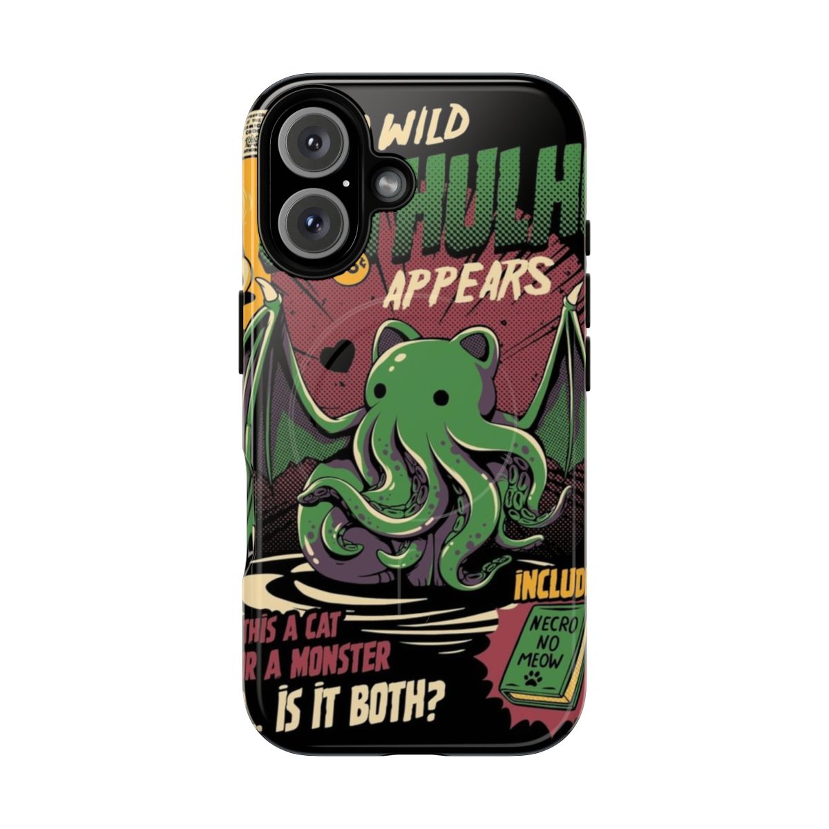 Cathulhu Lovecraftian Magnetic Tough Phone Case featuring a cat-like Cthulhu design