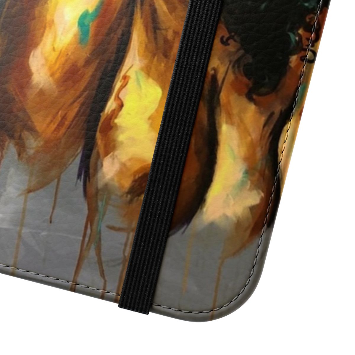 Naturally Inspired Black Art Flip Cover Phone Case - Close Up