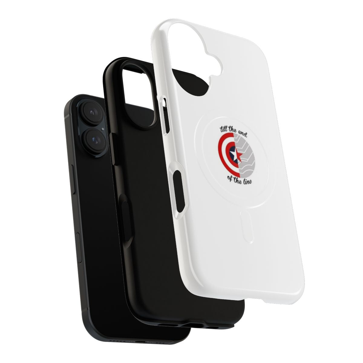 Tough magnetic phone case with shield design for Captain America and Winter Soldier fans - Layers