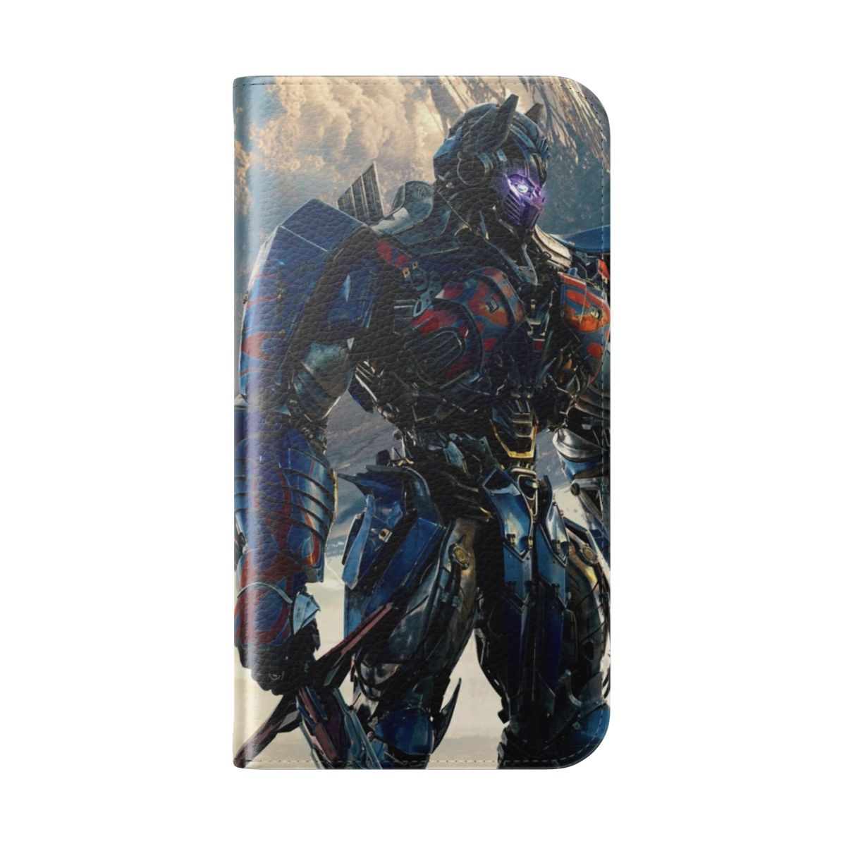 Transformers-inspired Optimus Prime phone case with robot design - Folded Back