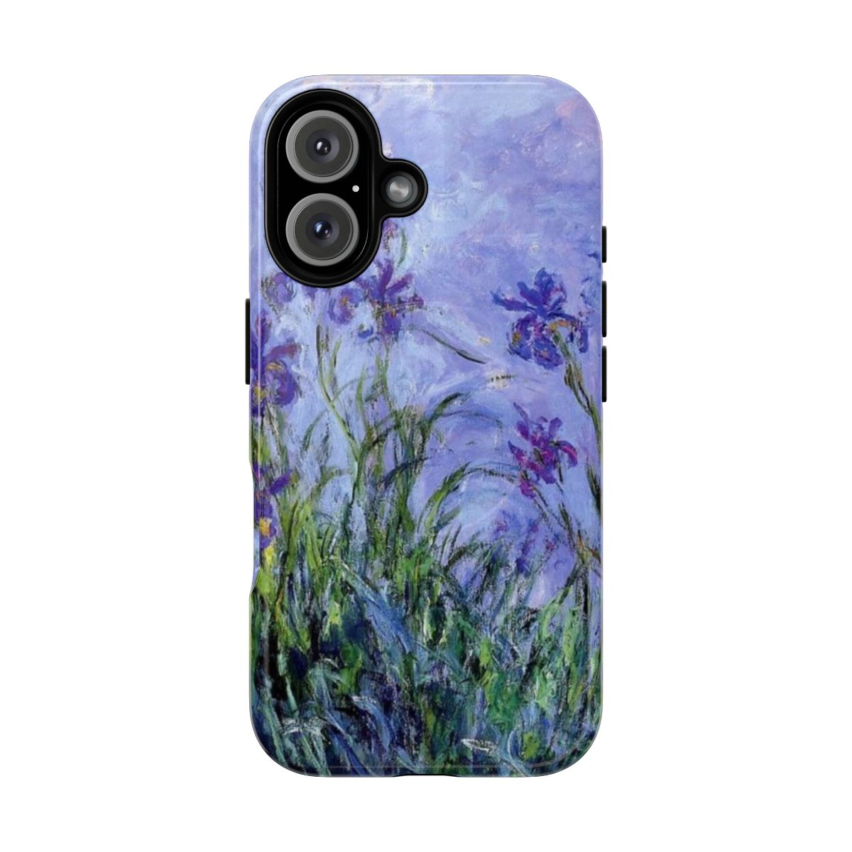 Vintage-inspired phone case featuring Claude Monet's Lilac Irises painting.