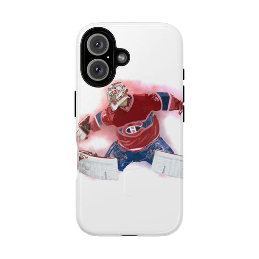 Carey Price inspired magnetic tough phone case with hockey and ice design