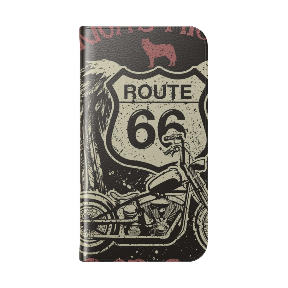 Vintage-inspired Route 66 phone case with proud American graphics - Folded Back