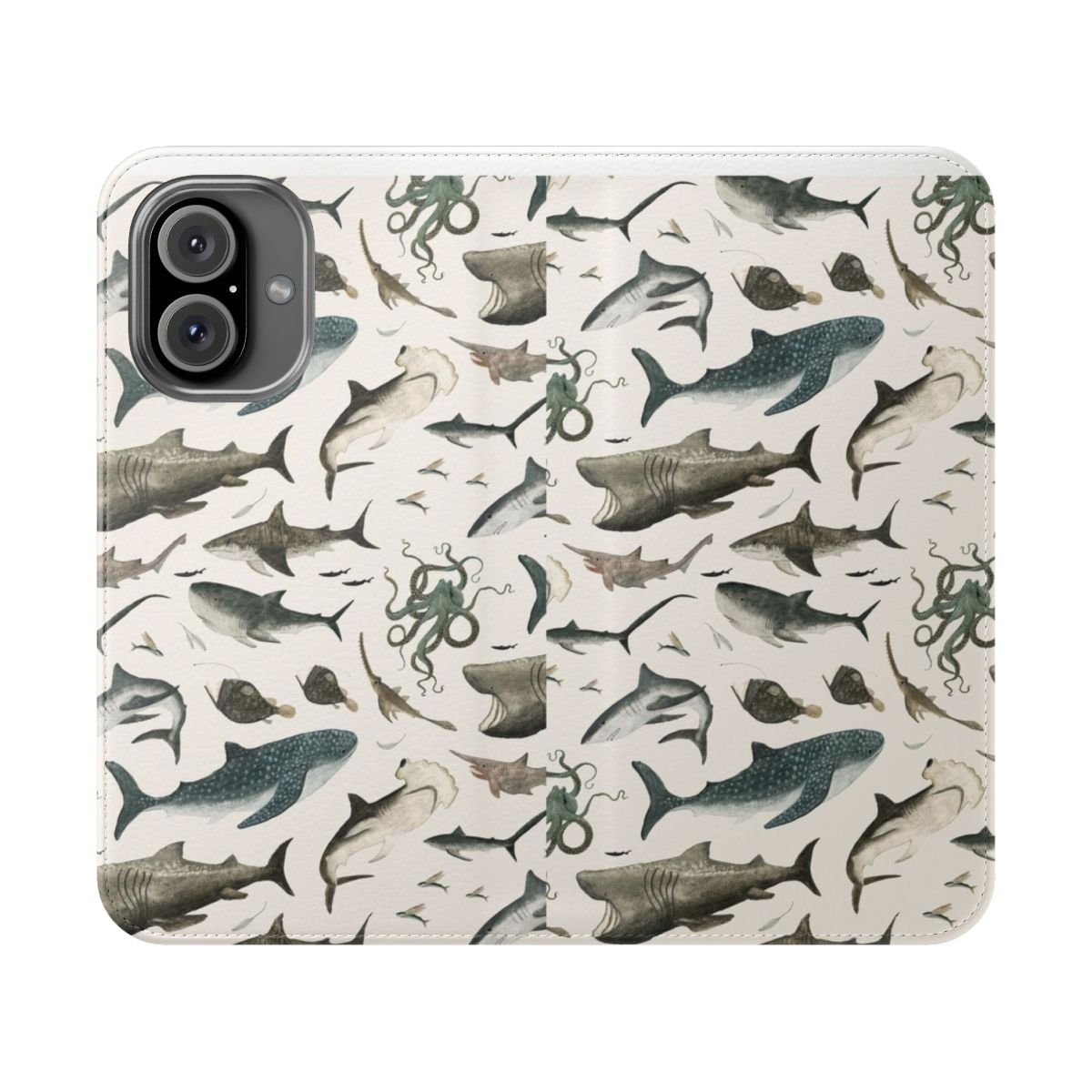 Sharks-Inspired Marine Life Phone Case with Various Shark Species