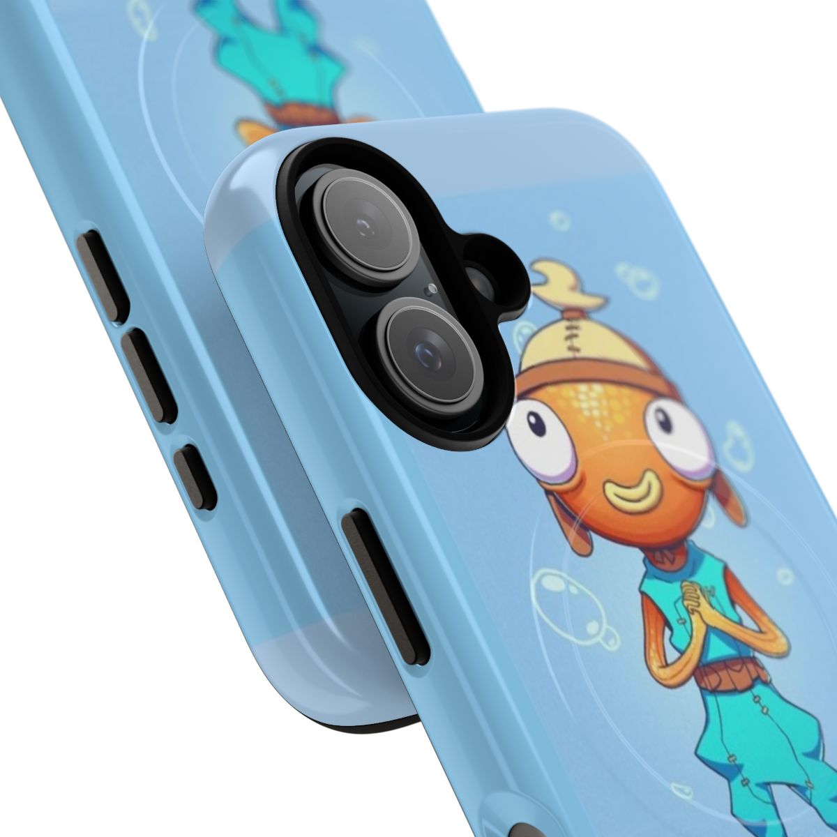 Magnetic tough phone case with a funny fishstick design for Fortnite fans and gamers - Detail