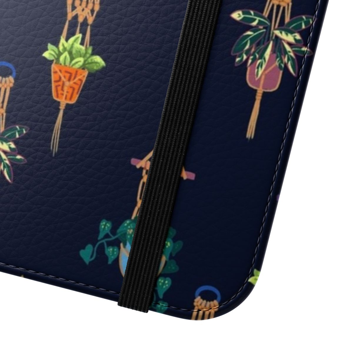 Flip phone case with a botanical, plant-inspired design - Close Up