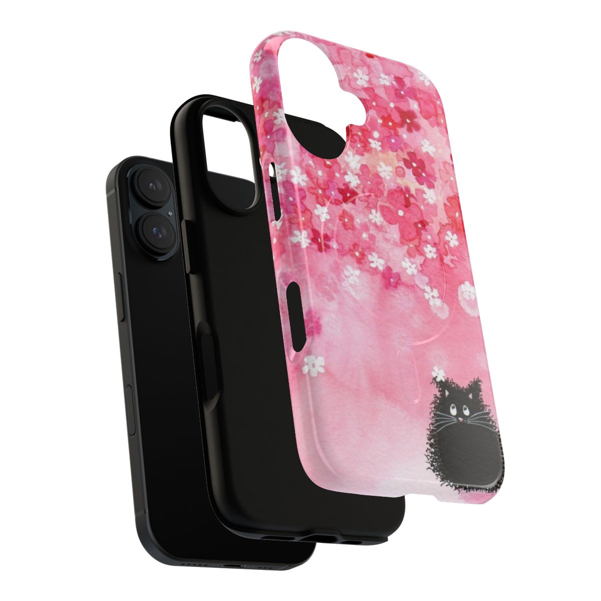 Artistic phone case with delicate falling petals and a serene, modern design - Layers