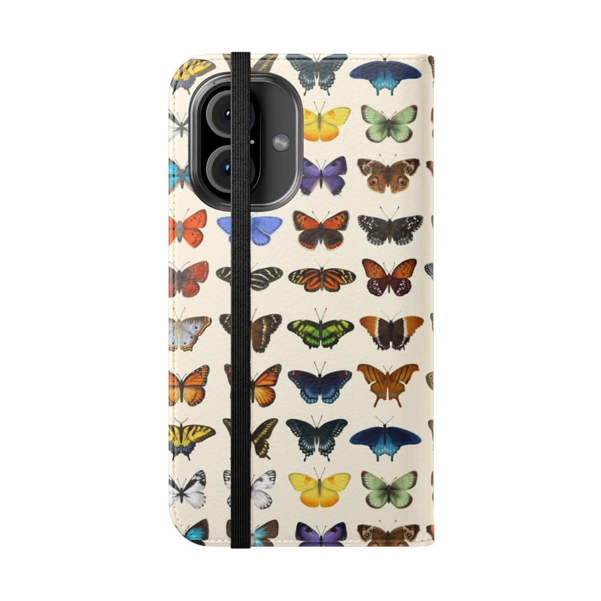 Butterflies of North America phone case with colorful insect graphic art - Folded Front