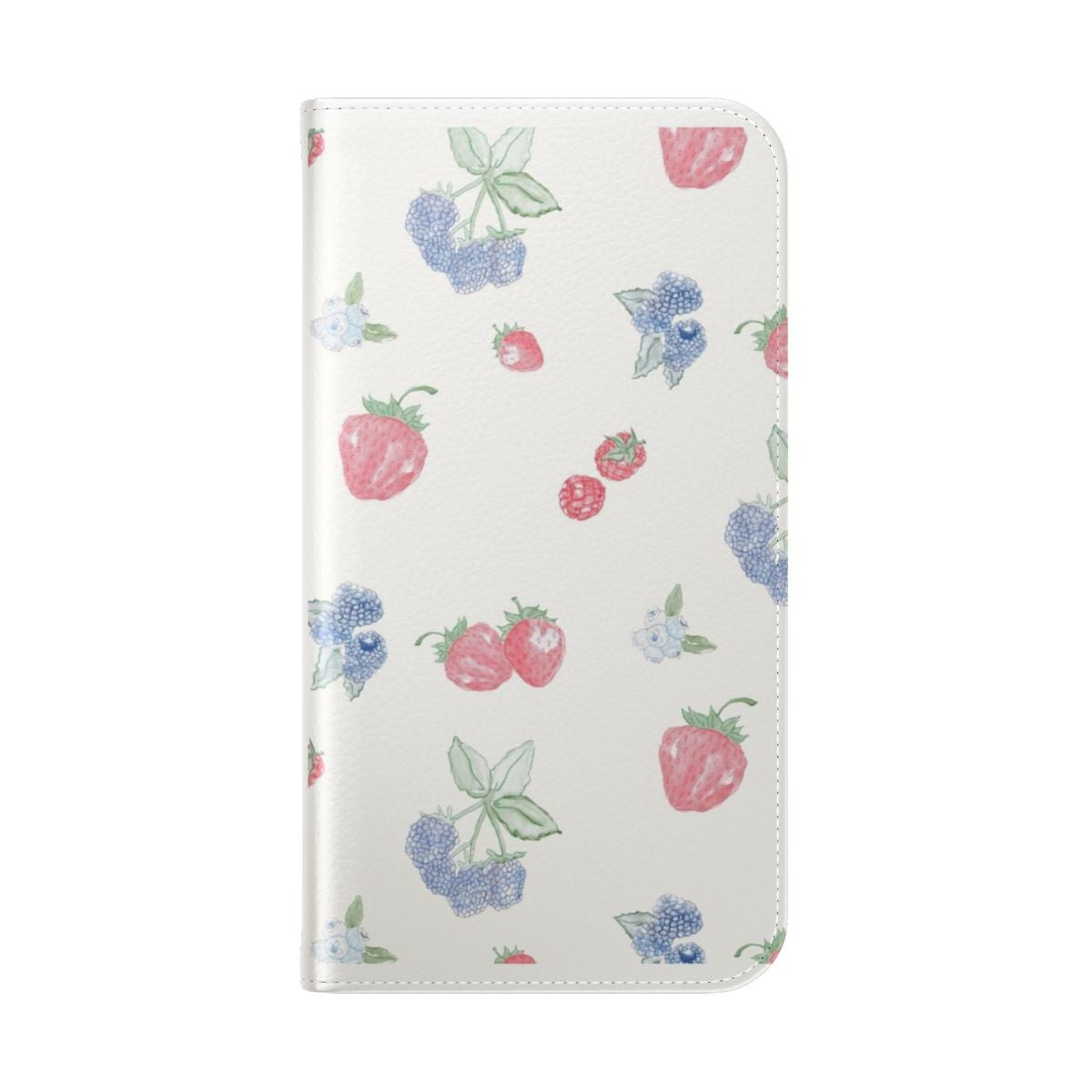 Vibrant berry print pattern on a flip phone case - Folded Back