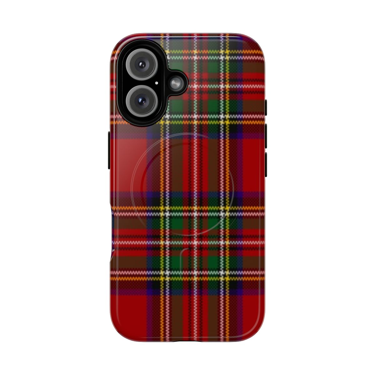 Tartan pattern phone case with magnetic and tough design