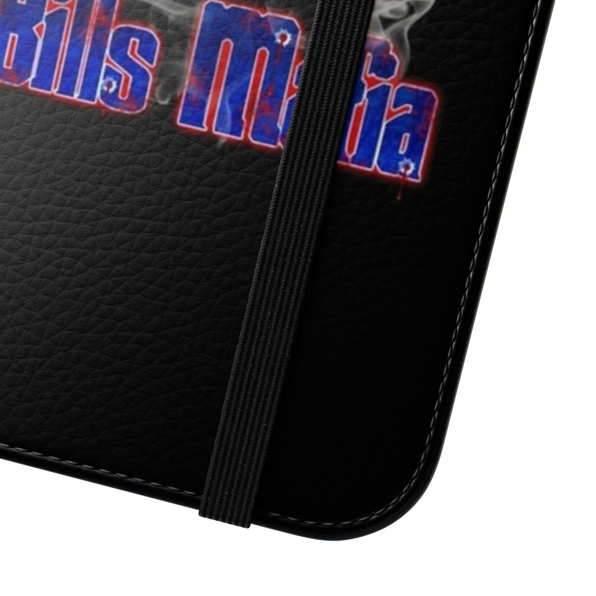 Buffalo Bills-inspired flip phone case with a skeleton design - Close Up