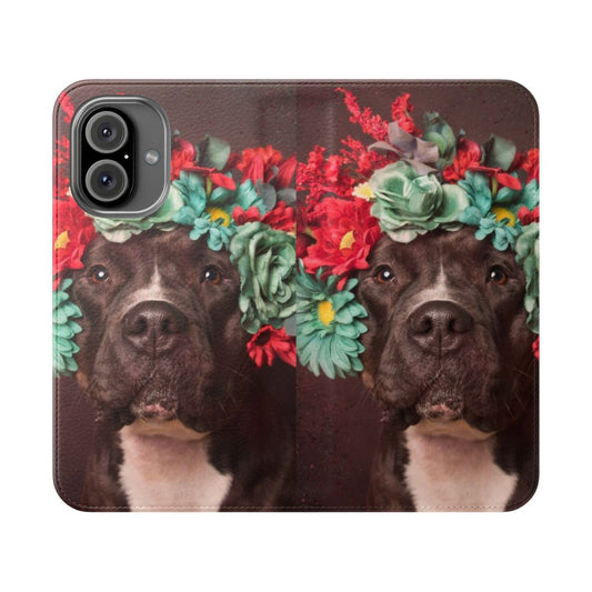 Flower Power Floral Dog Phone Case for Pit Bull and Dog Lovers