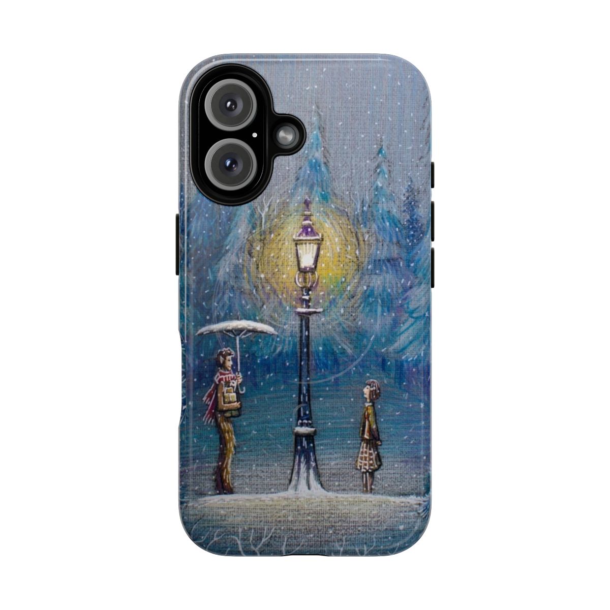 Narnia-inspired phone case with a magical lantern design