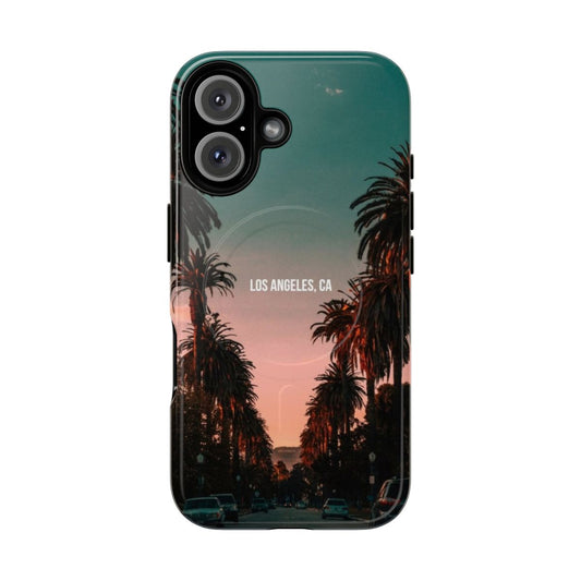 Vibrant phone case with iconic Los Angeles landmarks and scenery