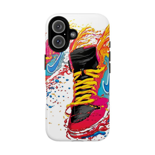 Magnetic tough phone case with Jordan shoes design