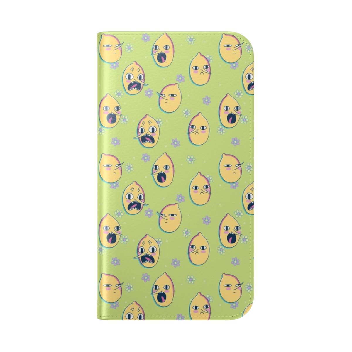 Cartoon Adventure Time inspired flip cover phone case featuring Lemongrab - Folded Back