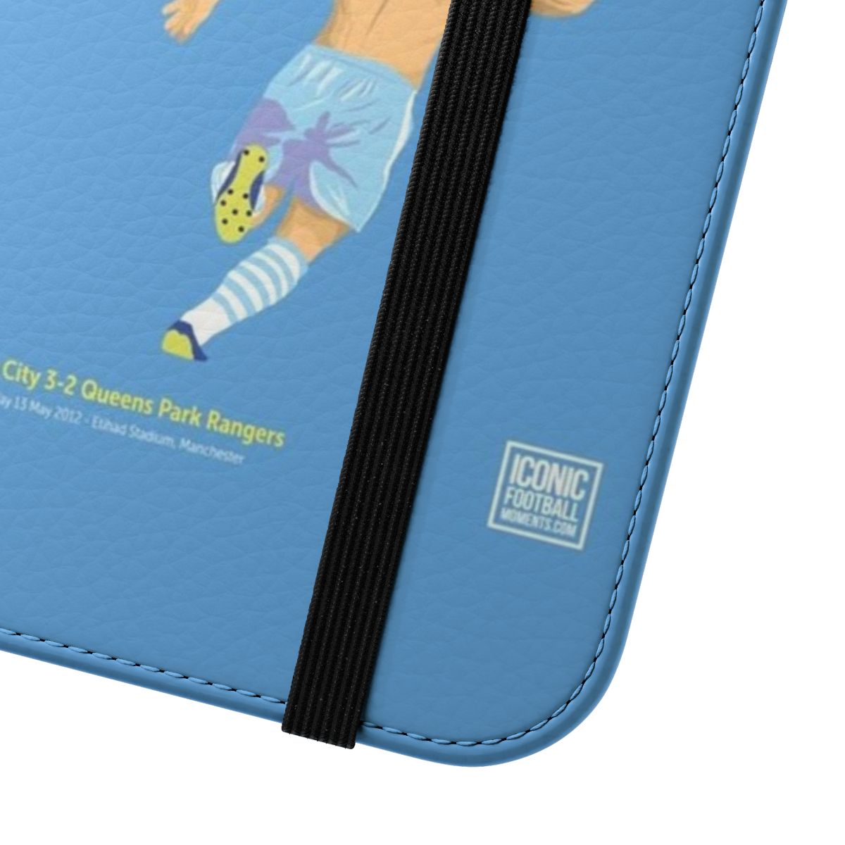 Customizable Manchester City Flip Cover Phone Case featuring Sergio Aguero - Close Up