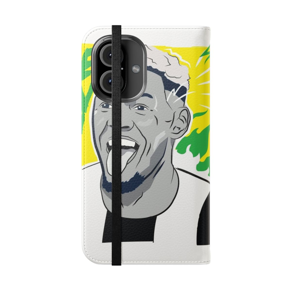 Illustration of Newcastle United player Joelinton on a phone case - Folded Front