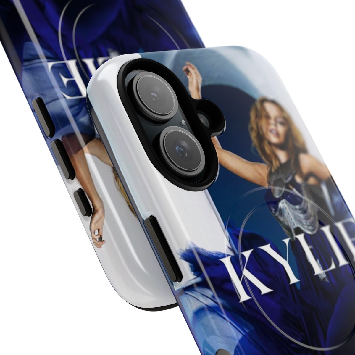 Fashionable magnetic phone case with a design inspired by the music of Kylie Minogue. - Detail